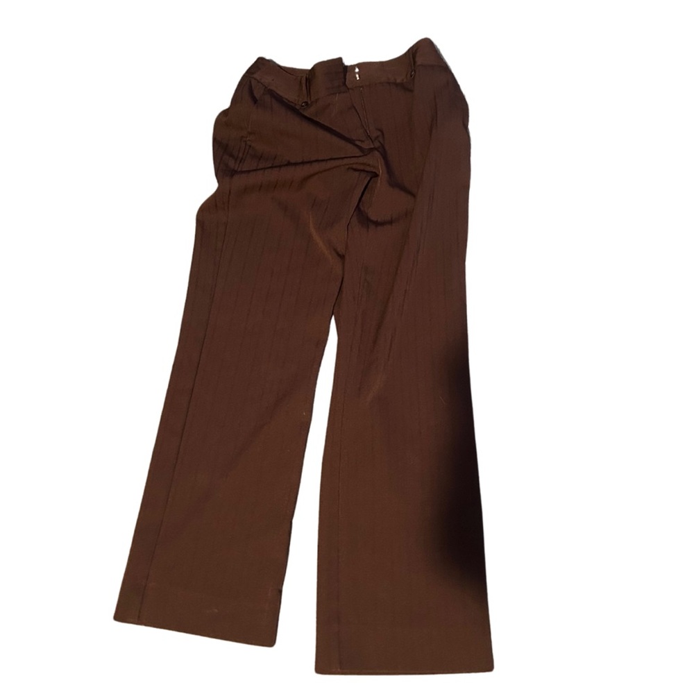 George Stretch Brown Pinstripe Dress Pants - Size 4 Average